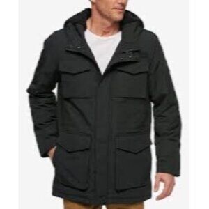 LEVI'S Men‘s Black Hooded Parka Sherpa Fleece Lined Jacket Coat Size M